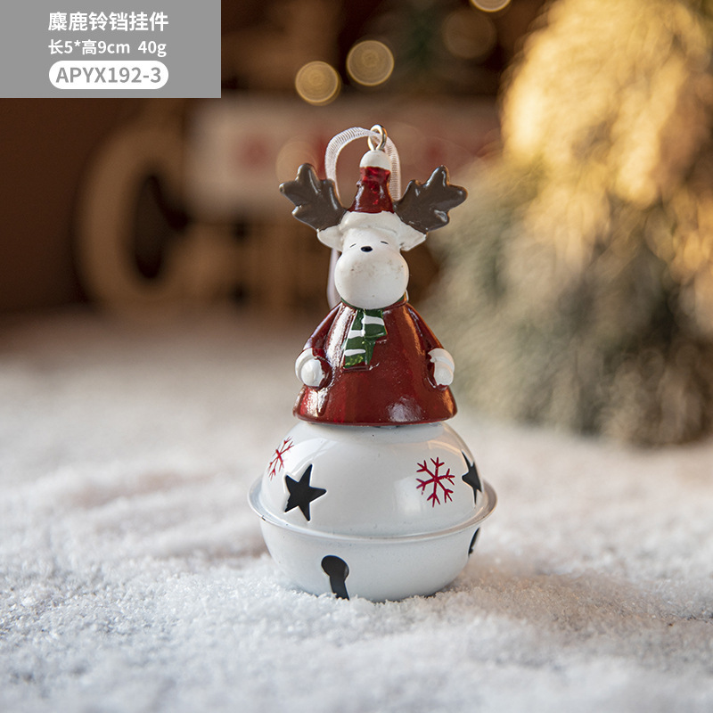 Painted Resin Pendant Snowman Christmas Bell Ornaments Christmas Bell