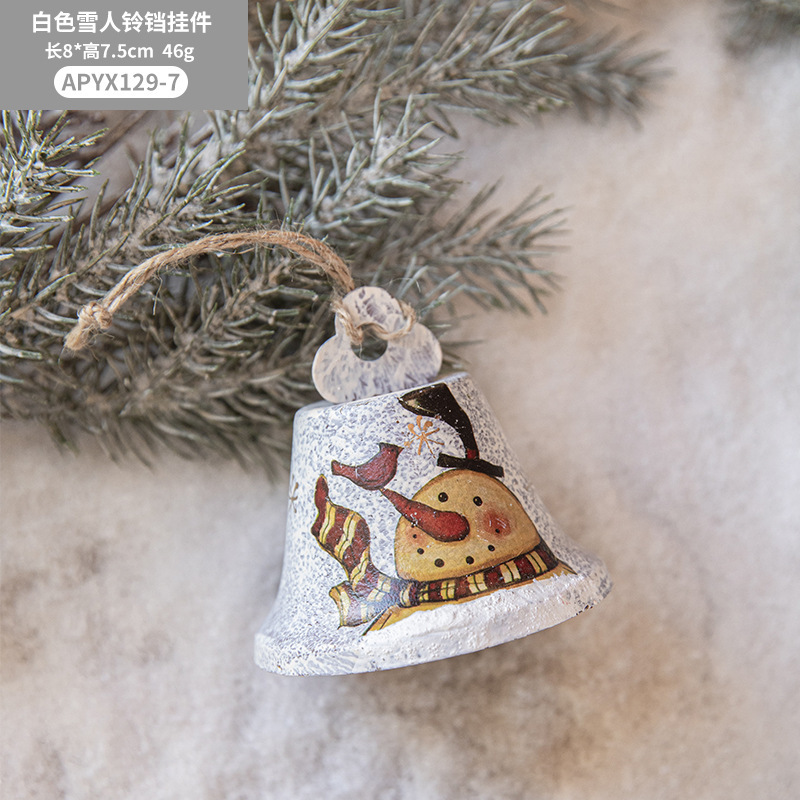 Painted Resin Pendant Snowman Christmas Bell Ornaments Christmas Bell