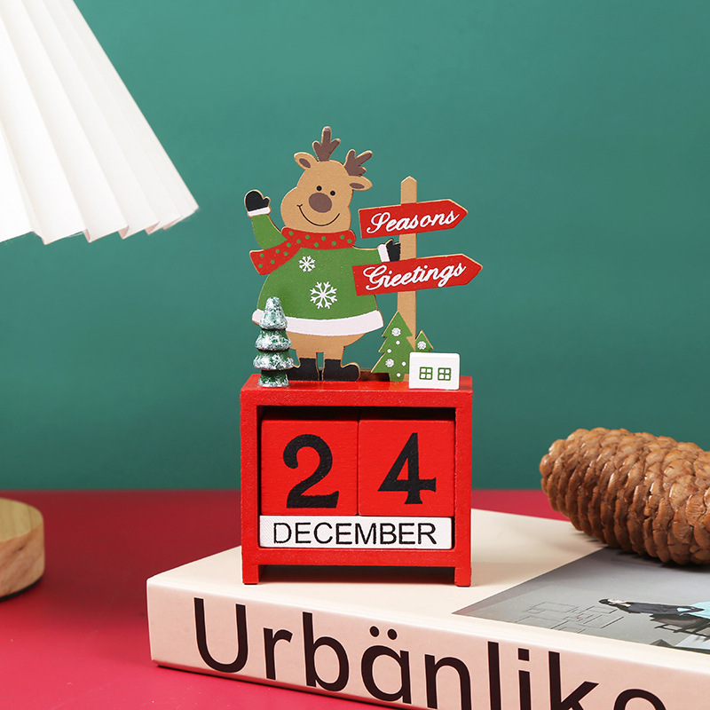 Wooden Calendar Christmas Countdown Table Calendar Table Christmas Gift Christmas Decorations