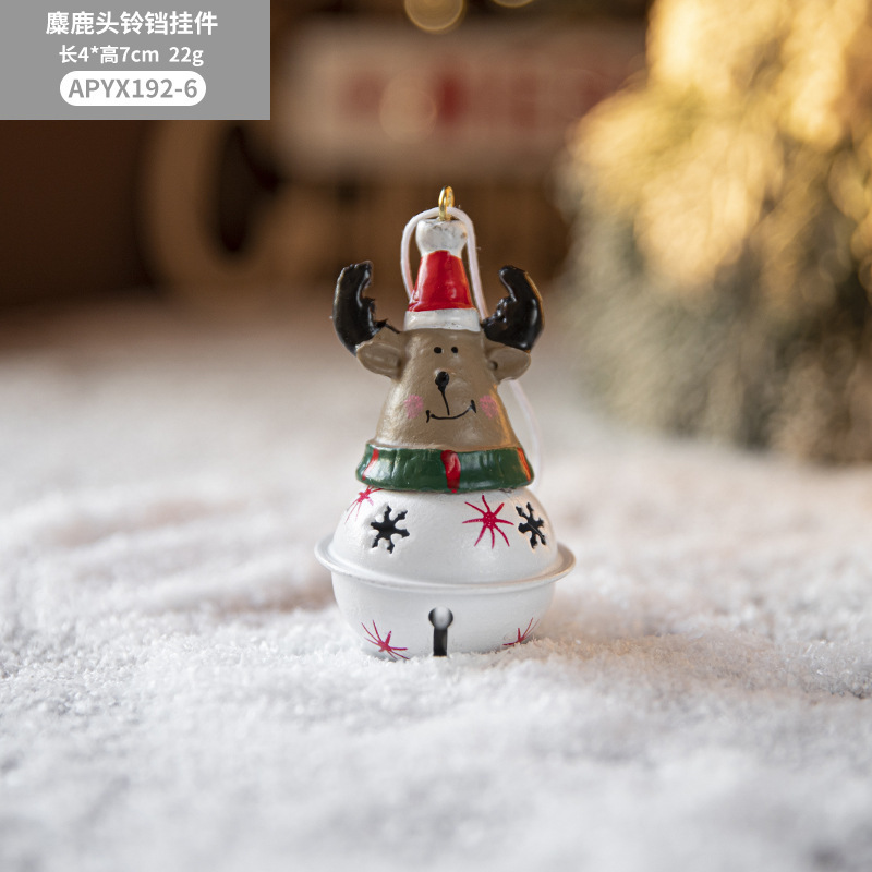 Painted Resin Pendant Snowman Christmas Bell Ornaments Christmas Bell