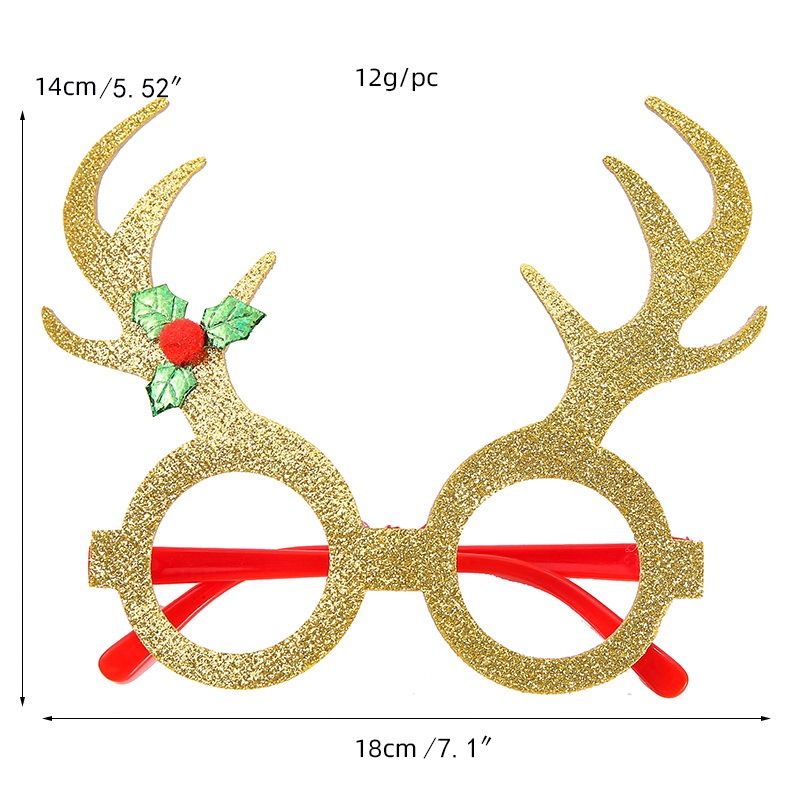 Christmas Glasses Frame and Headbands Set Decoration Accessories
