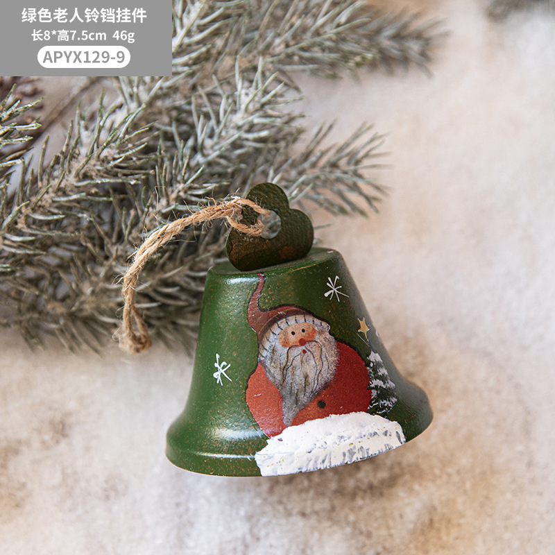 Painted Resin Pendant Snowman Christmas Bell Ornaments Christmas Bell