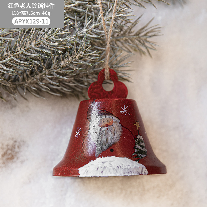 Painted Resin Pendant Snowman Christmas Bell Ornaments Christmas Bell