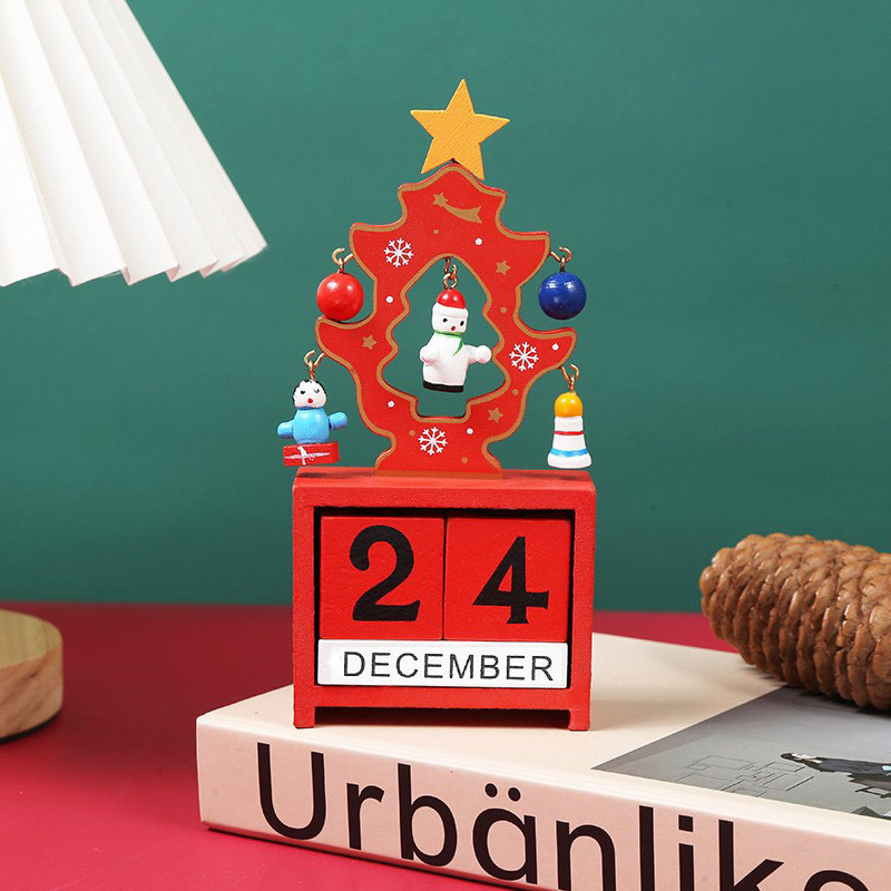 Wooden Calendar Christmas Countdown Table Calendar Table Christmas Gift Christmas Decorations