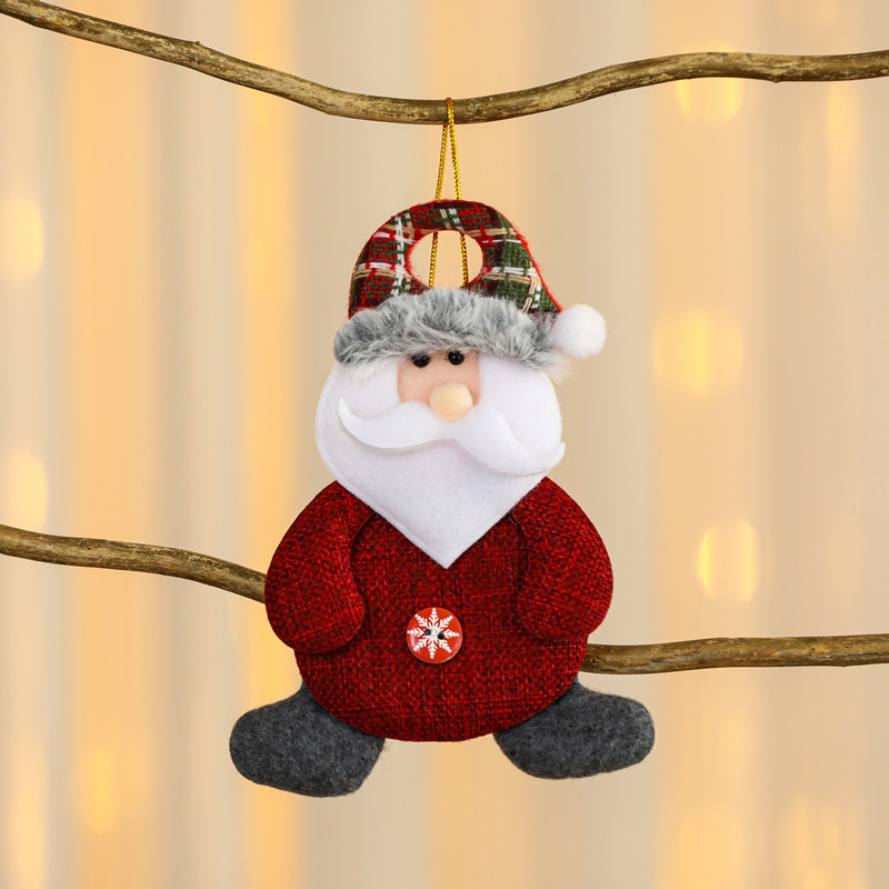 Christmas Tree Fabric Pendant Old Man Elk Doll Pendant Window Christmas Pendant