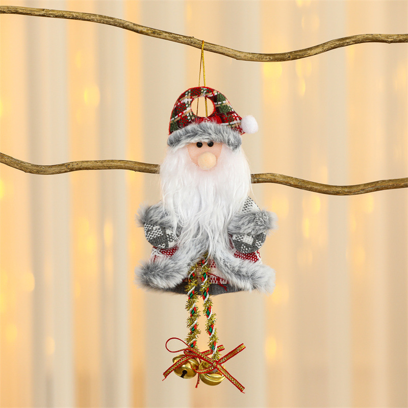 Christmas Tree Fabric Pendant Old Man Elk Doll Pendant Window Christmas Pendant