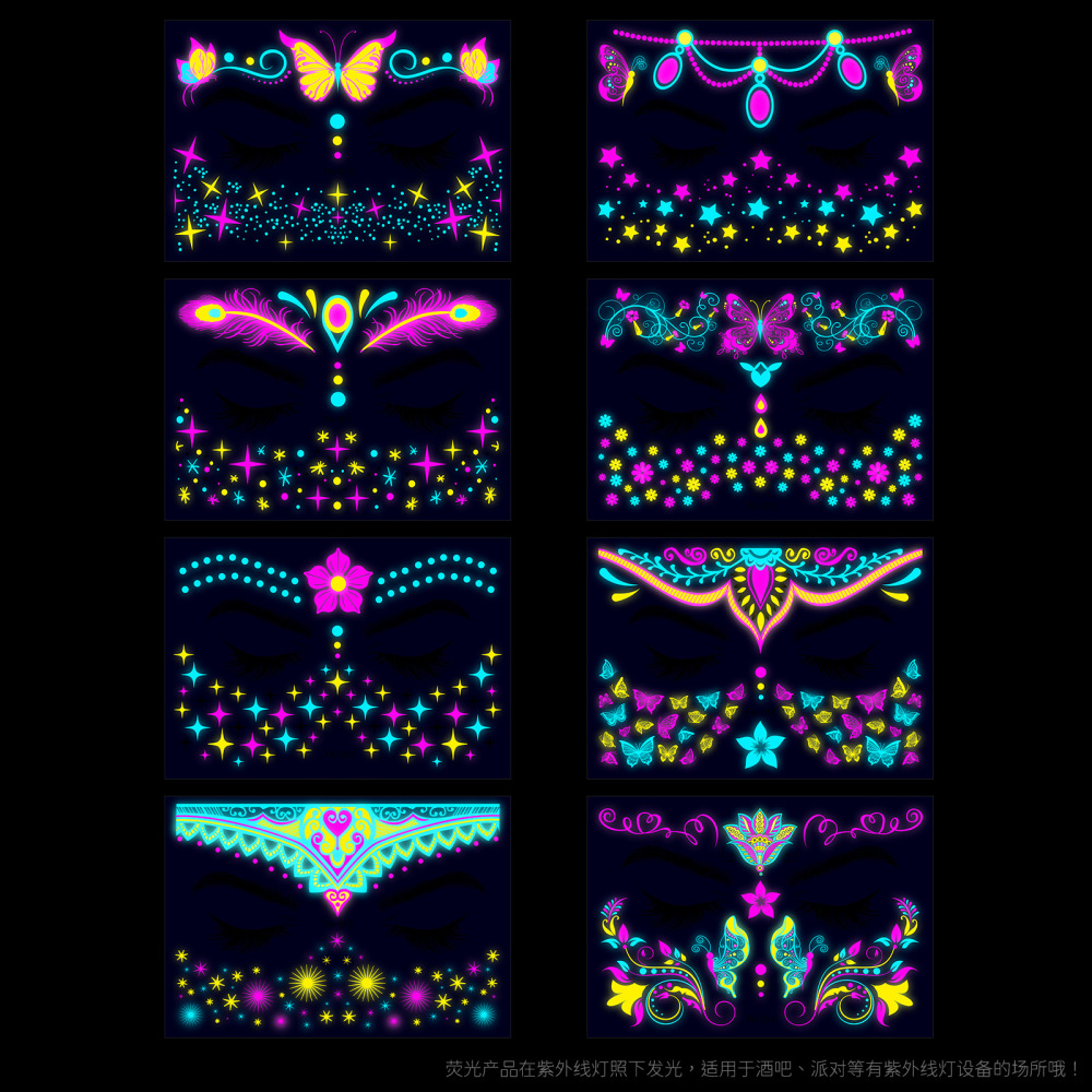 Halloween Death Bronzing Fluorescent Death Tattoo Stickers