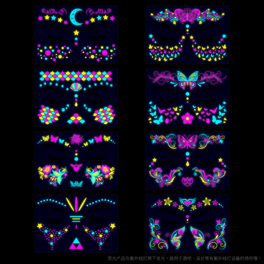 Halloween Death Bronzing Fluorescent Death Tattoo Stickers