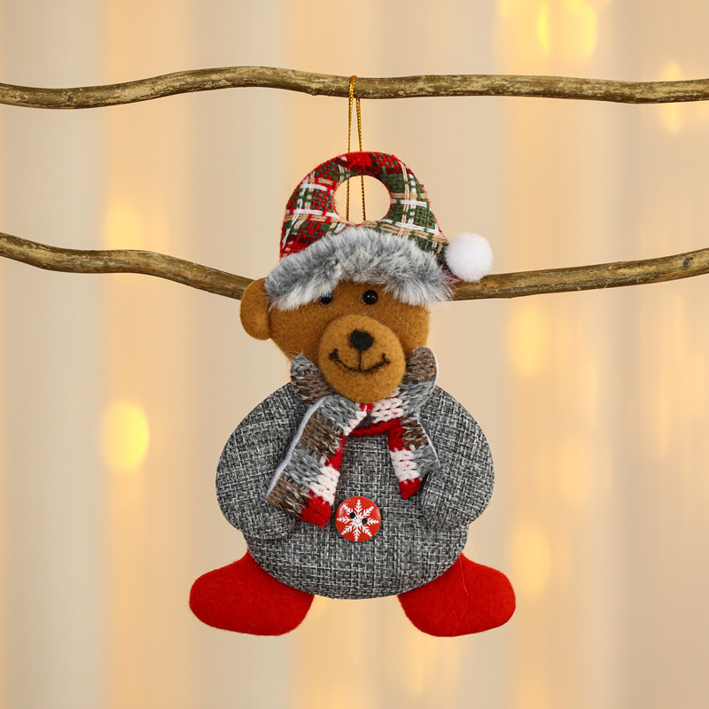 Christmas Tree Fabric Pendant Old Man Elk Doll Pendant Window Christmas Pendant