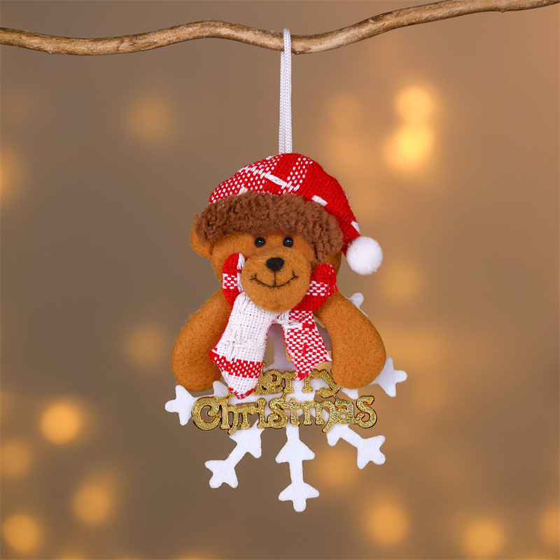 Christmas Tree Fabric Pendant Old Man Elk Doll Pendant Window Christmas Pendant