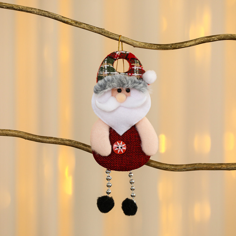 Christmas Tree Fabric Pendant Old Man Elk Doll Pendant Window Christmas Pendant