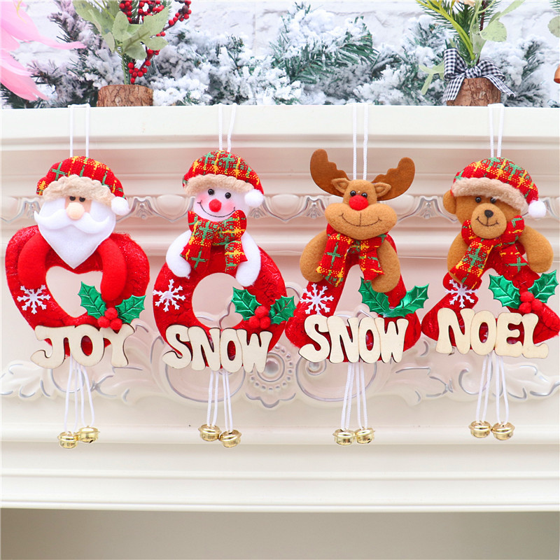 Small Christmas Tree PendantSnowman Cloth Hanging Fireplace Window Bell Hanging Decoration Christmas Decorations