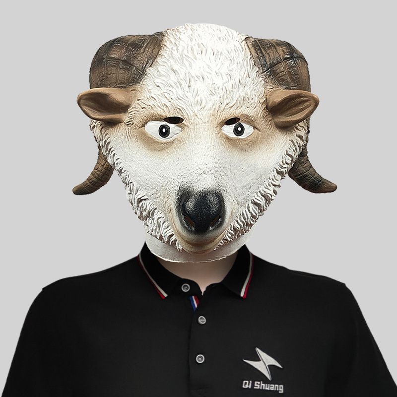 Cute goat head with animal mask