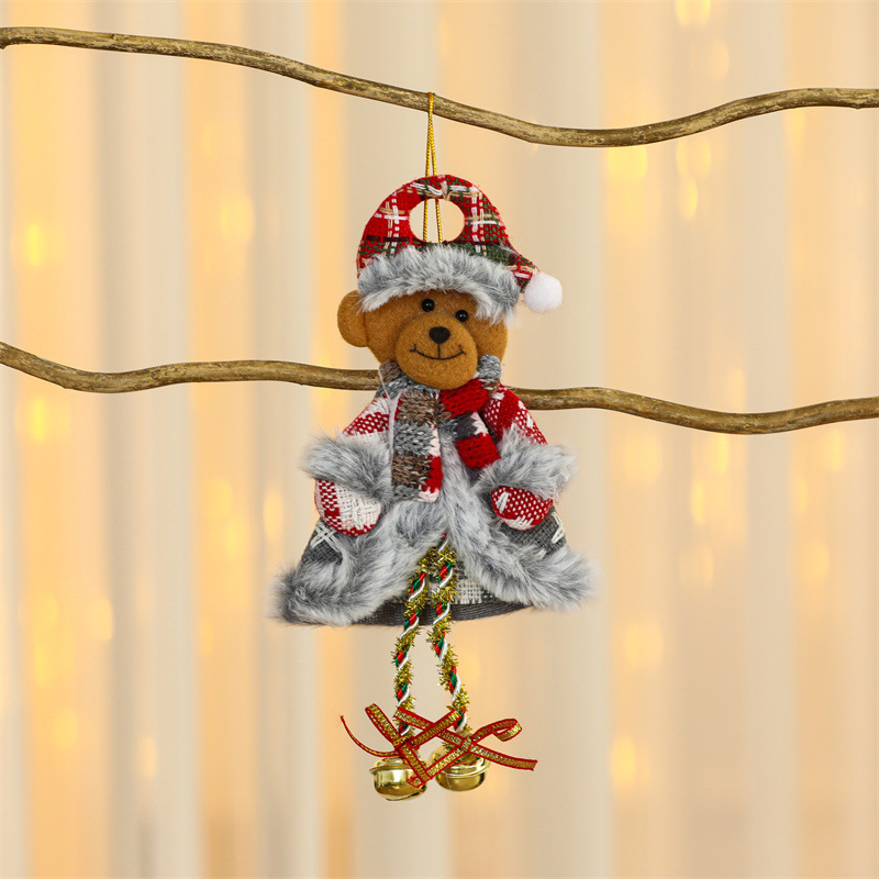 Christmas Tree Fabric Pendant Old Man Elk Doll Pendant Window Christmas Pendant