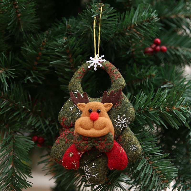 Christmas Doll Green Old Man Snowman Deer Bear Cloth Doll Small Pendant Gift Christmas Tree Accessories