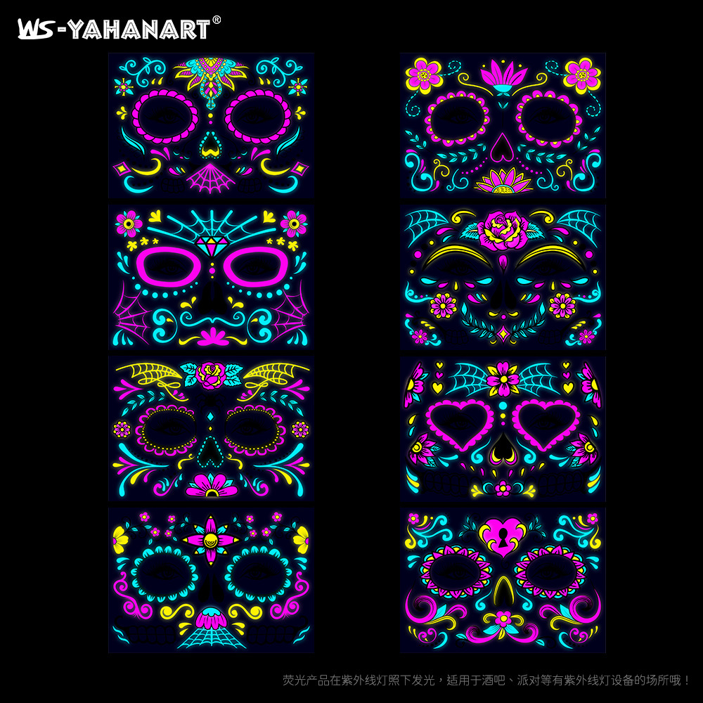 Halloween Death Bronzing Fluorescent Death Tattoo Stickers