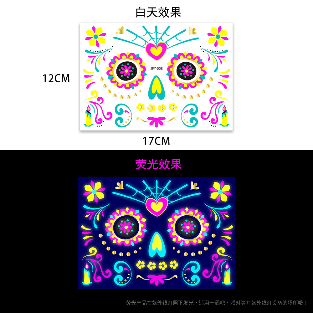 Halloween Death Bronzing Fluorescent Death Tattoo Stickers