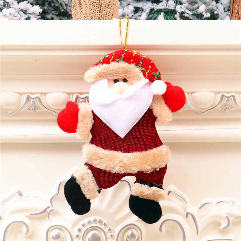 Christmas Tree Fabric Pendant Old Man Elk Doll Pendant Window Christmas Pendant