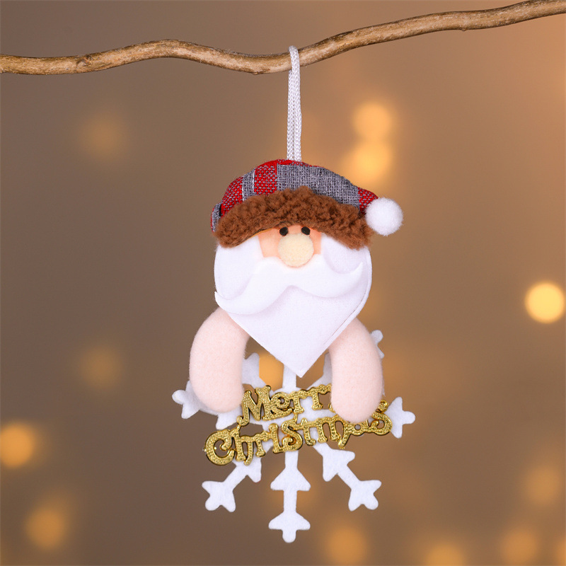 Christmas Tree Fabric Pendant Old Man Elk Doll Pendant Window Christmas Pendant