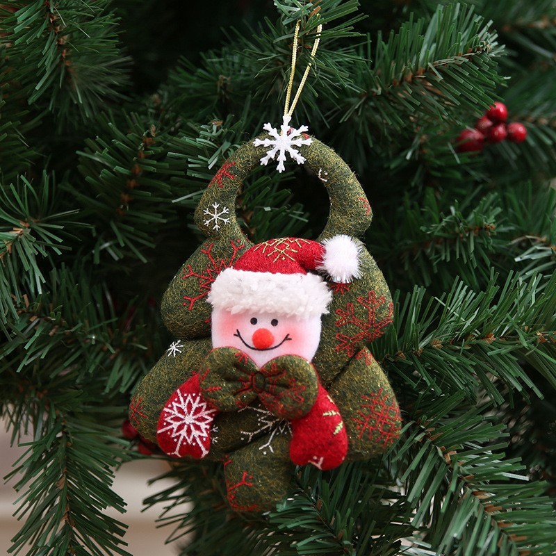Christmas Doll Green Old Man Snowman Deer Bear Cloth Doll Small Pendant Gift Christmas Tree Accessories