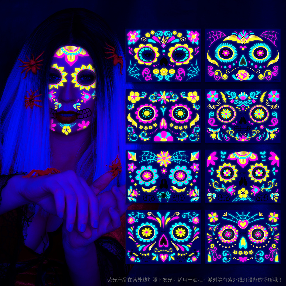 Halloween Death Bronzing Fluorescent Death Tattoo Stickers