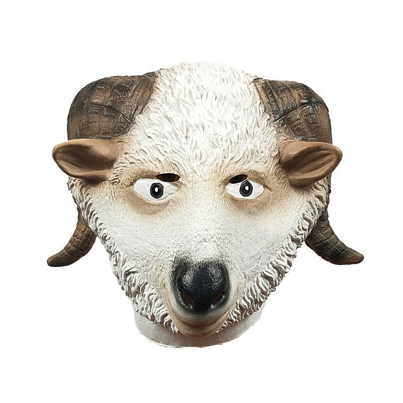 Cute goat head with animal mask