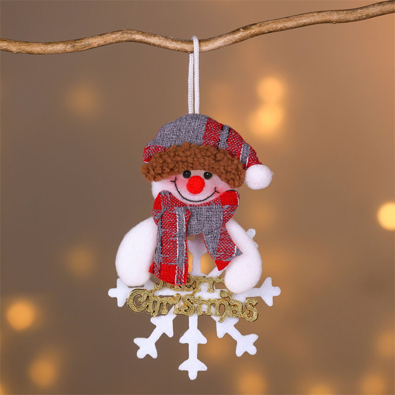 Christmas Tree Fabric Pendant Old Man Elk Doll Pendant Window Christmas Pendant