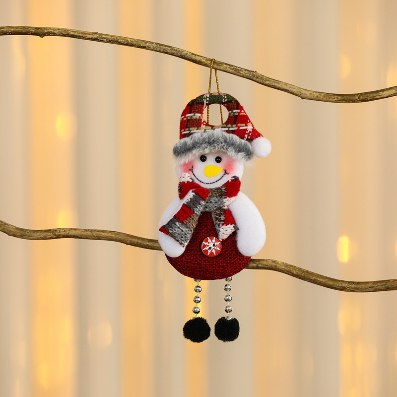 Christmas Tree Fabric Pendant Old Man Elk Doll Pendant Window Christmas Pendant