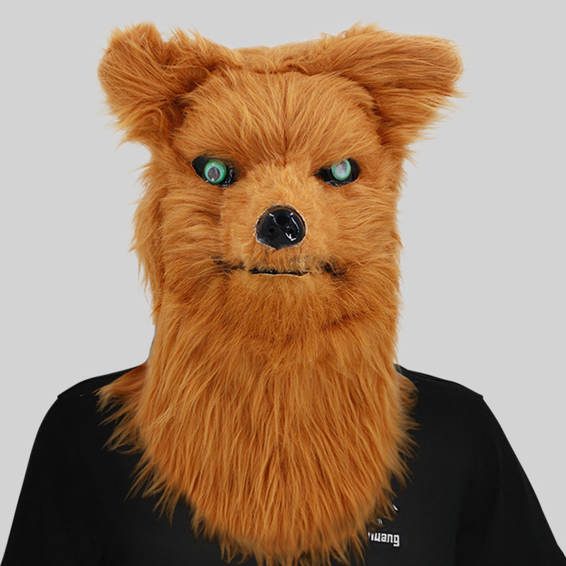 Can bite open mouth Wolf head mask