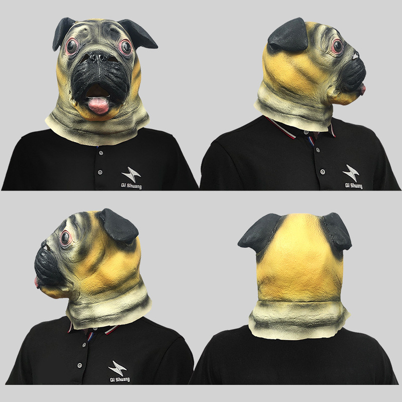 Cute shar Pei dog head animal mask