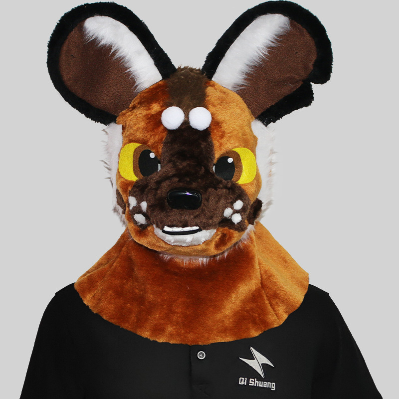 Can open mouth spot dog head mask