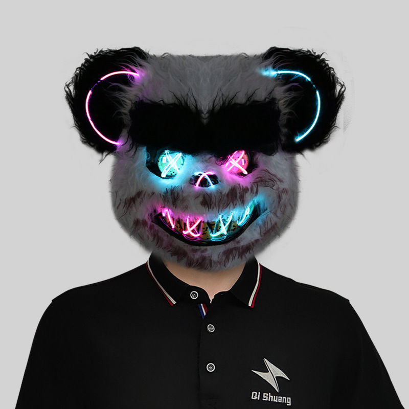 Colorful glowing rabbit mask
