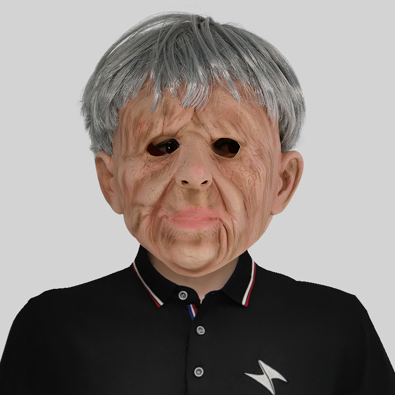 Short hair granny woman head mask