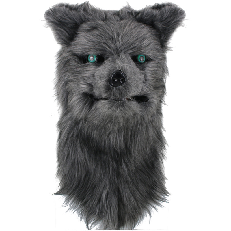 Can bite open mouth Wolf head mask