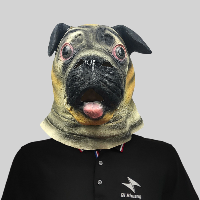Cute shar Pei dog head animal mask