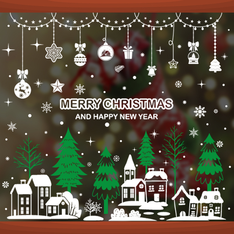 Christmas Snowflake Window Cling Stickers for Glass Xmas Decals Decorations Holiday Snowflake Santa Claus Reindeer Decals for Party Christmas No Glue Static Stickers for Glass Windows
