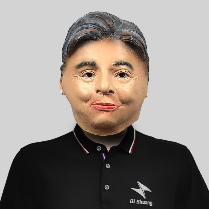 Hilary funny woman wearing a mask