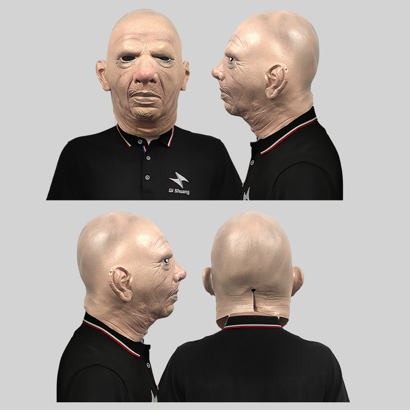 Bald old man latex mask