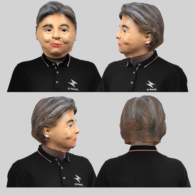 Hilary funny woman wearing a mask
