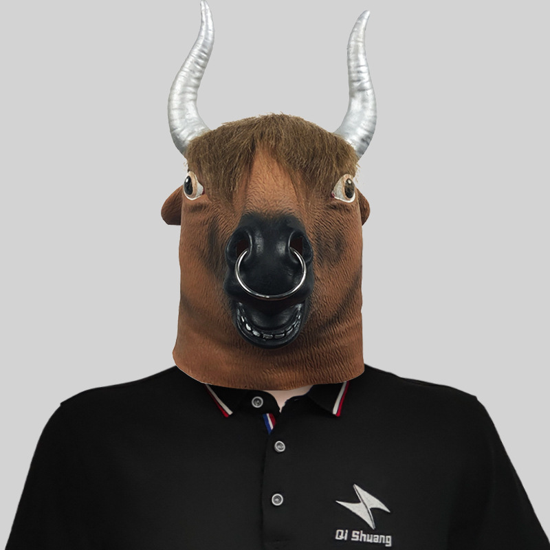 Funny hoop cow animal head mask