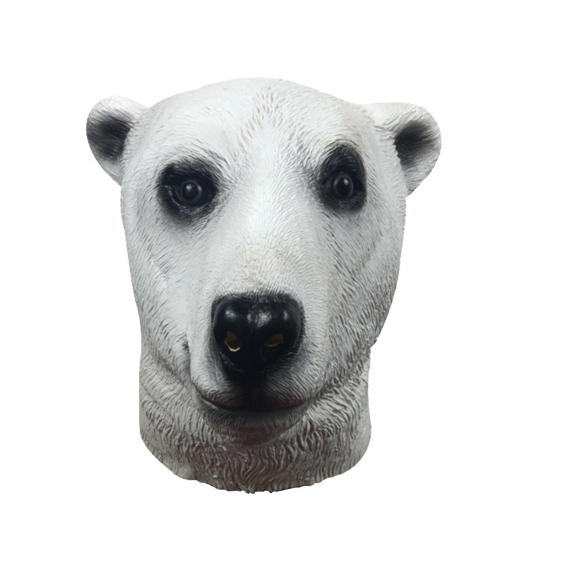 Funny polar bear animal head mask
