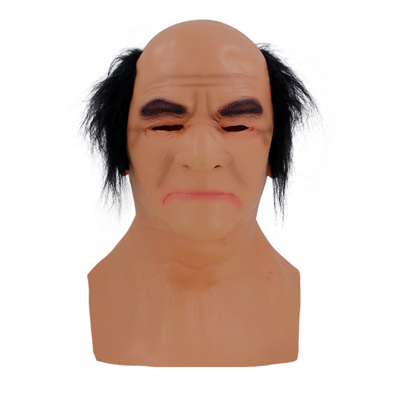 Latex full face mask for bald men
