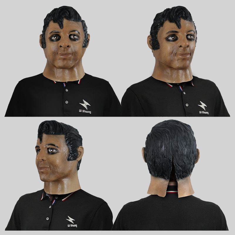 Young black man funny latex mask