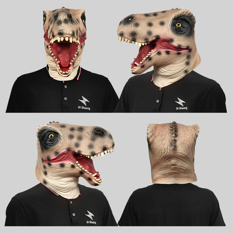 Tyrannosaurus rex with an animal mask