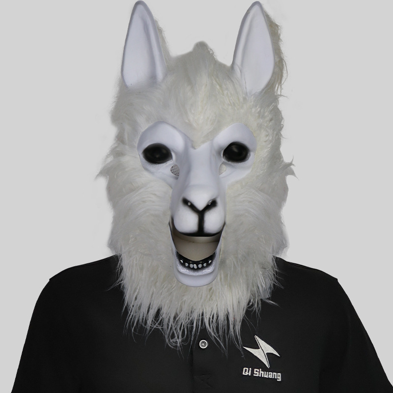 Cute goat hood with open mouth