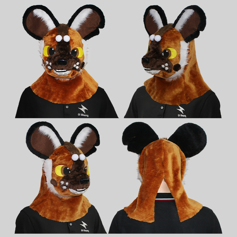 Can open mouth spot dog head mask