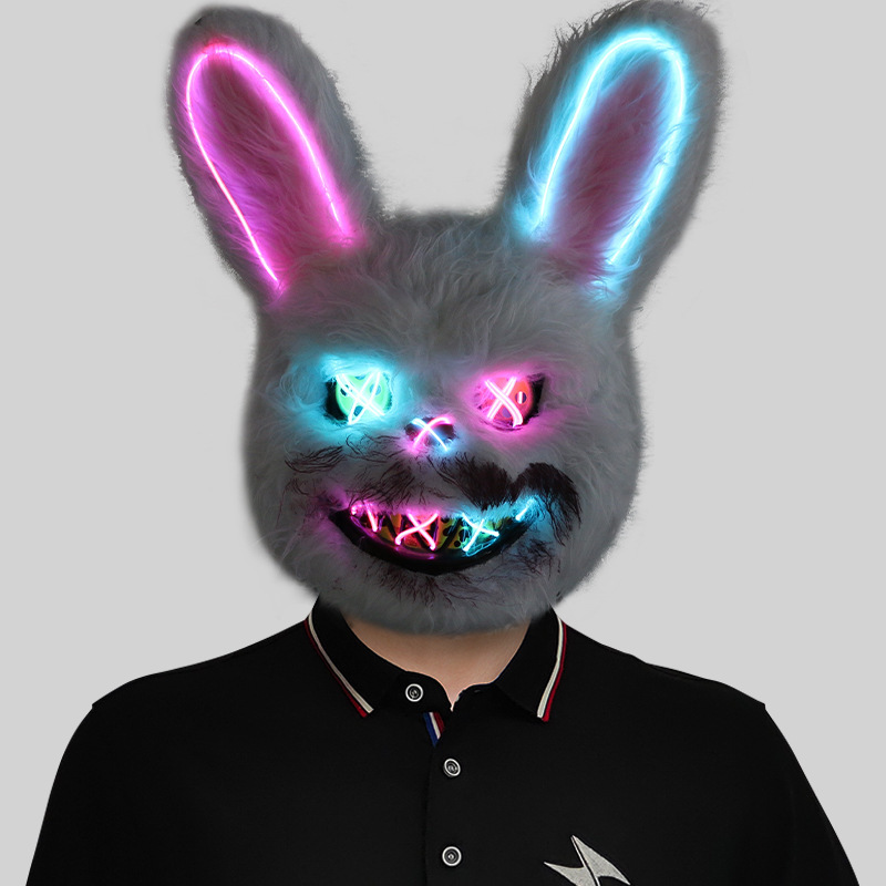 Colorful glowing rabbit mask