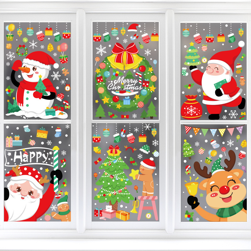 Christmas Snowflake Window Clings Wonderland Decal Stickers Let it Snow Reindeer Snowman Window Seasons Decals