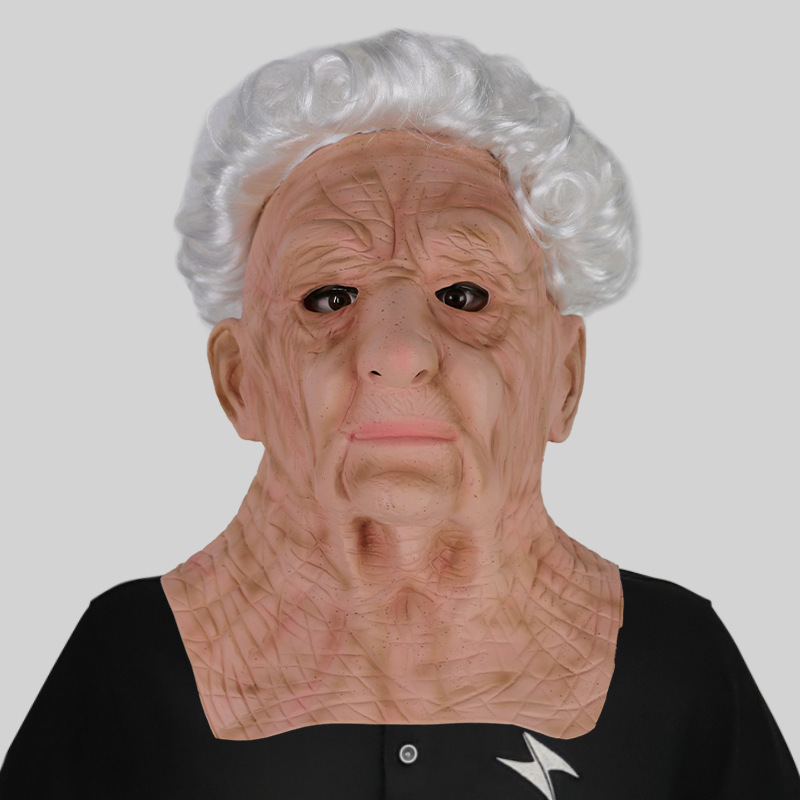 Curly haired granny woman mask