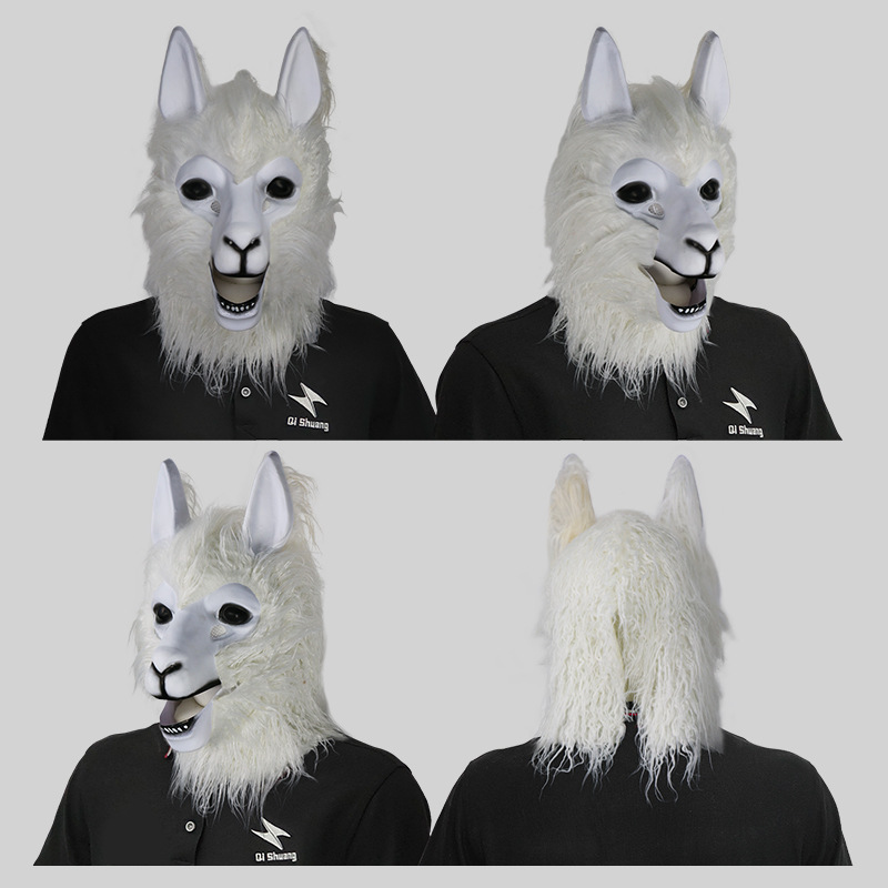 Cute goat hood with open mouth